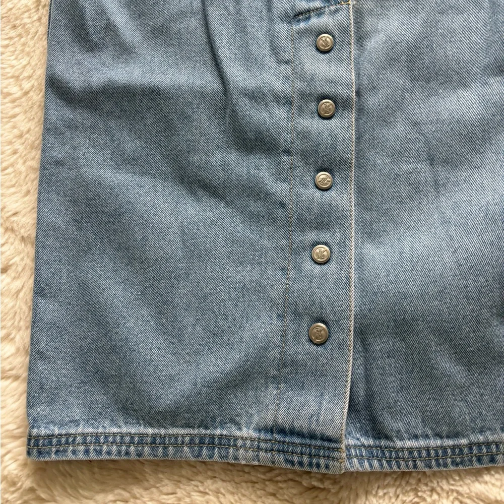 VTG No Excuses Femme Fatale High Rise Denim Midi Skirt - Picture 11 of 12